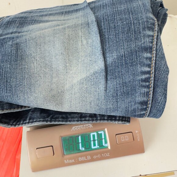 Bootcut Denim Jeans With Light Wash Distressing & Faded Details  low waist - Picture 9 of 9